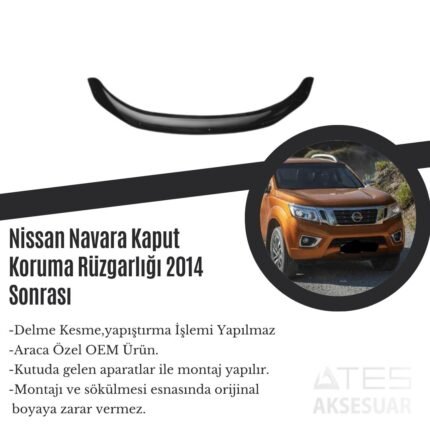 Nissan Navara Kaput Koruma Rüzgarlığı 2014 Sonrası