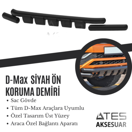 ISUZU D-MAX SİYAH ÖN KORUMA SNAKE SERİSİ