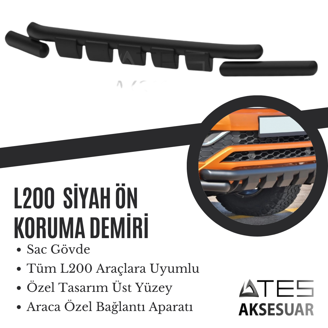 l200-on-koruma-demiri-ates-aksesuar.png MITSUBISHI L200 SİYAH ÖN KORUMA SNAKE SERİSİ - Görsel 1