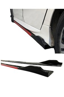 Toyota Hilux 2004-2015 Flaplı Kırmızı Şeritli Yan Marşpiyel Eki