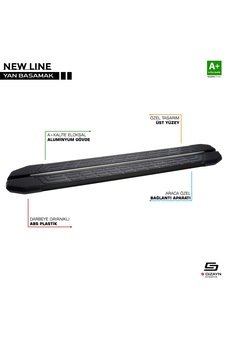 IMG-5958340559357107124.jpg Toyota Hilux 8 Newline Siyah Yan Basamak 203 Cm 2015 Üzeri - Görsel 1